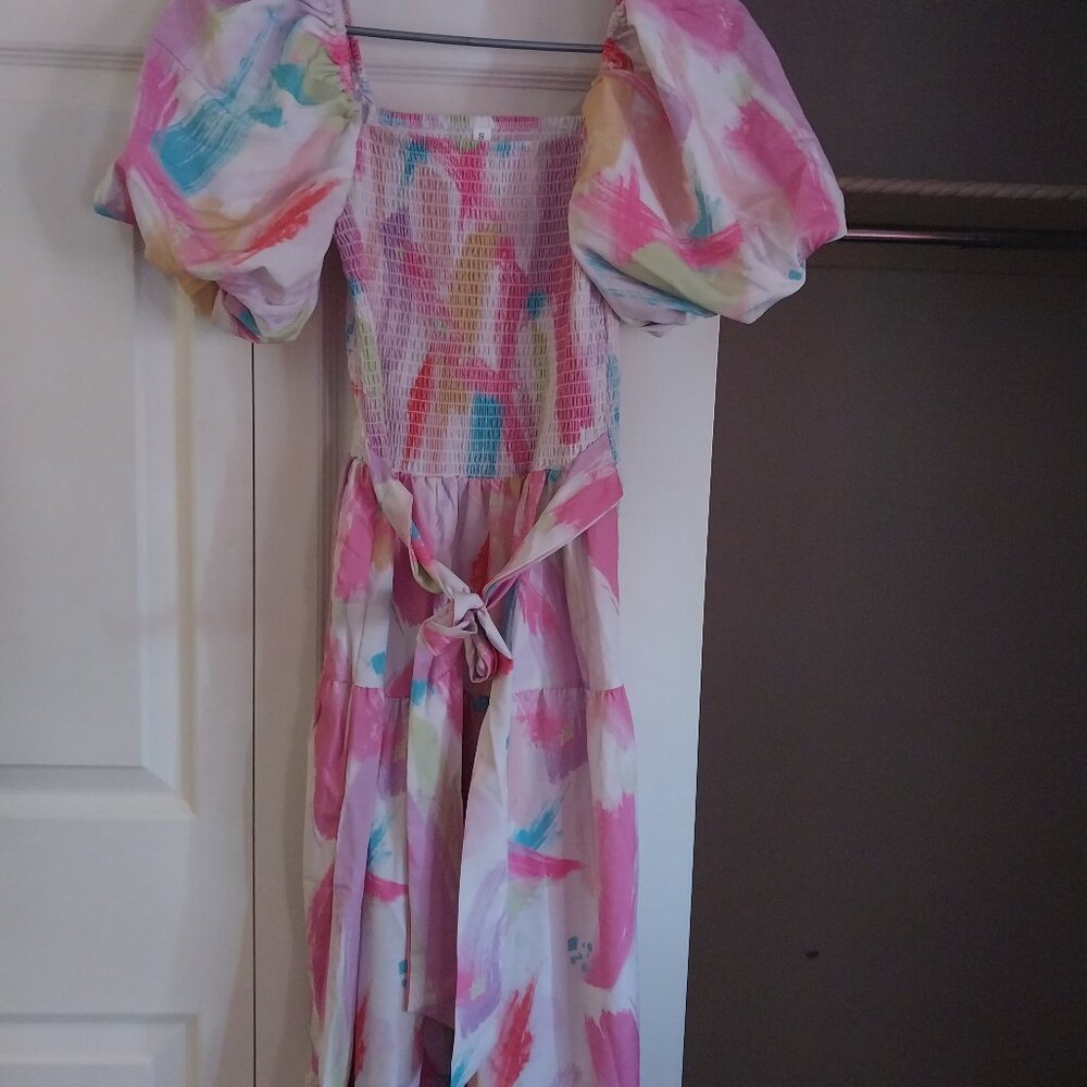 IPADSA Multicolored Puffy Sleeved Dress - Small